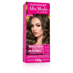 Kit de Tintura Alta Moda Máximo Color 6.17 Rubio Oscuro Mate Profundo X 150 Gr