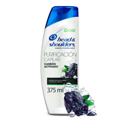Shampoo Head & Shoulders Purificación Capilar Carbón Activado X 375 Ml - Imagen 2