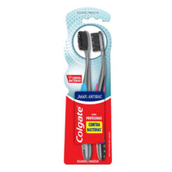 Cepillo de Dientes Colgate 360 Antibacterial Suave X 2 U