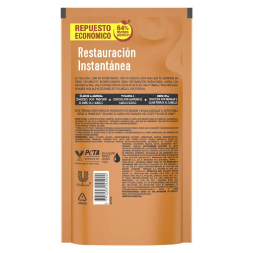 Recarga Económica Acondicionador Sedal Restauración Instantánea X 300 Ml - Imagen 2