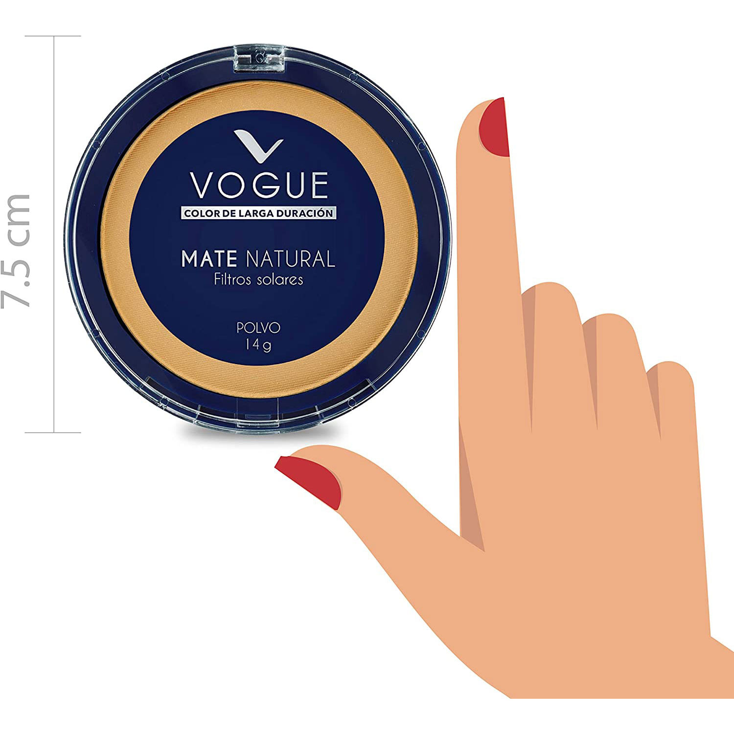 Polvo compacto Vogue Mate Natural Trigueña X 14 Gr - Imagen 4