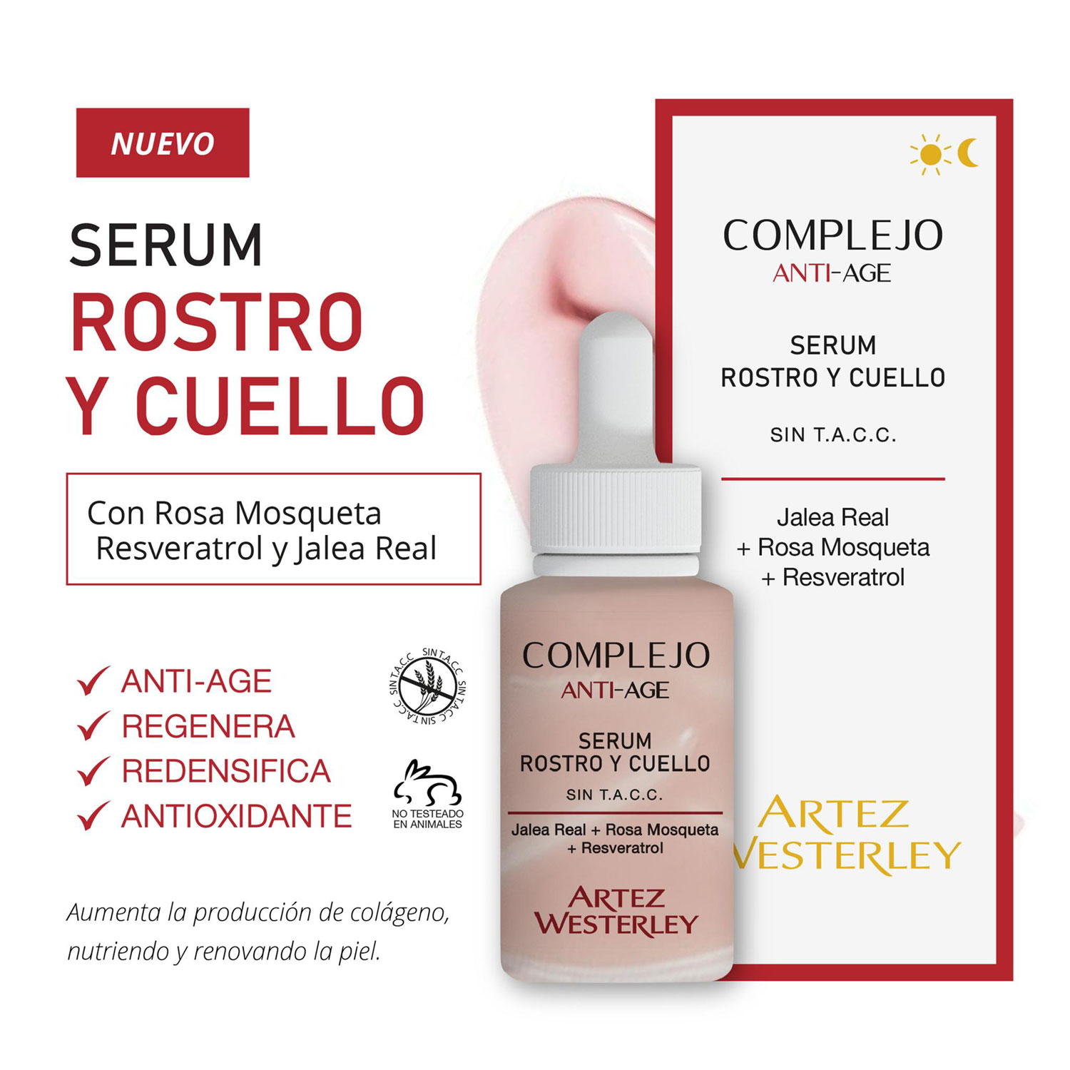 Serum Rostro y Cuello Artez Westerley Complejo Anti-Age X 35 Ml - Imagen 2