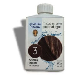 Tintura en polvo Egyptian Henna Color al agua 3 Castaño oscuro X 90 Gr