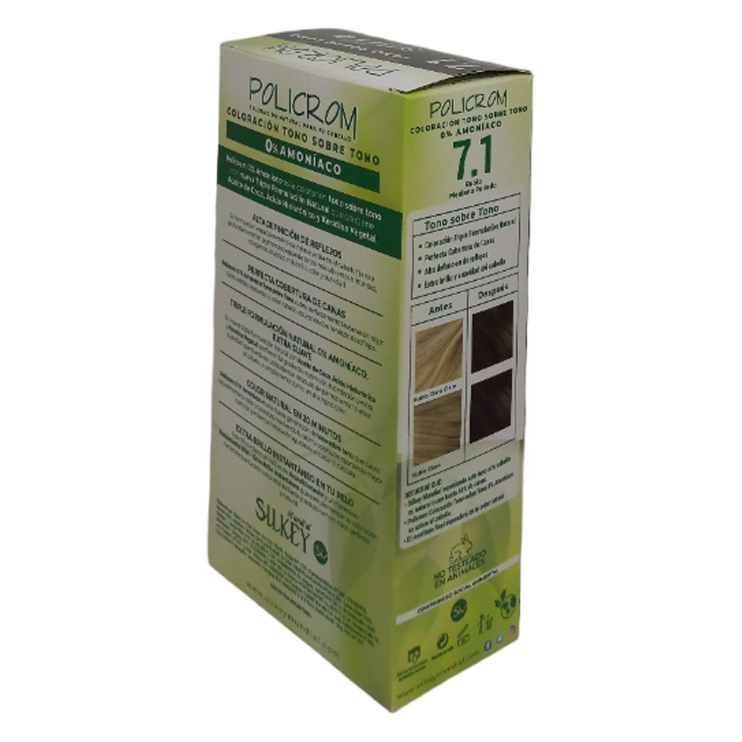 Tintura Permanente en Kit Silkey Policrom sin Amoníaco 7,1 X 1 U - Imagen 3