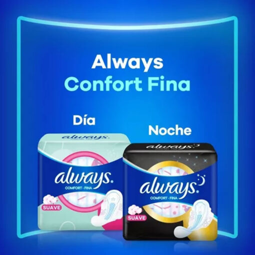 Toallitas Femeninas Always Comfort Fina Suave X 8 U - Imagen 5