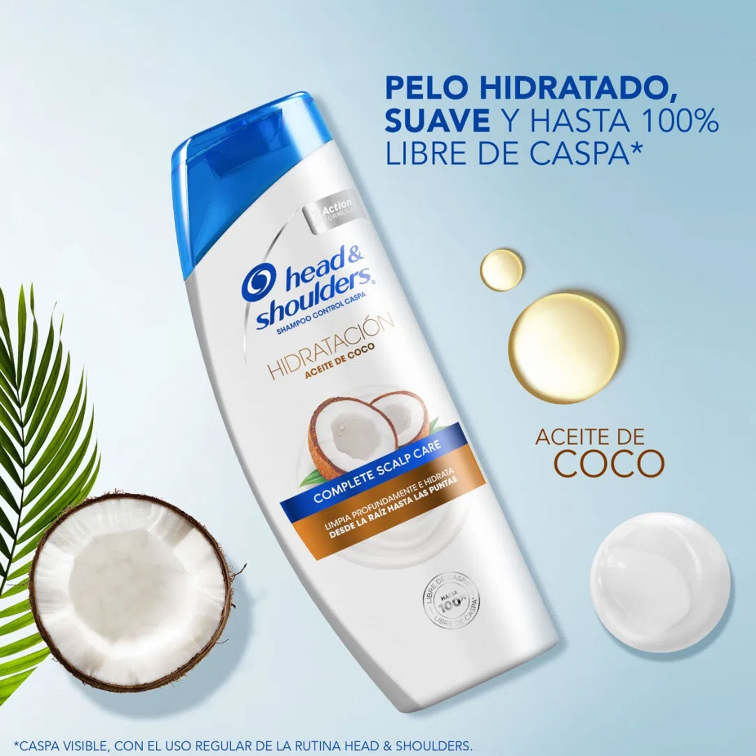 Shampoo Head & Shoulders Hidratación Aceite de Coco X 375 Ml - Imagen 3