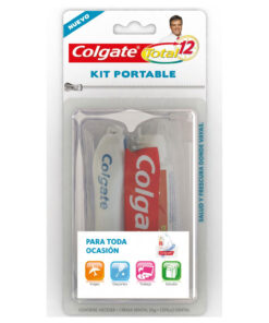 Kit Portable Crema Dental + Cepillo Dental Colgate Total 12