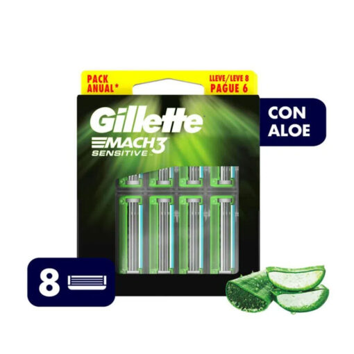 Repuesto de Afeitar Gillette Mach3 Sensitive X 8 U - Imagen 3