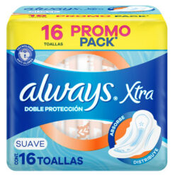 Toallitas Femeninas Always Xtra Doble Protección Suave X 16 U