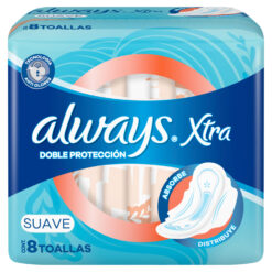 Toallitas Femeninas Always Xtra Doble Protección Suave X 8 U