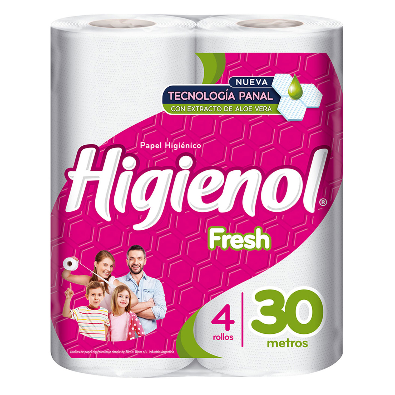 Papel Higiénico Higienol Fresh Hoja Simple 30 Metros X 4 U