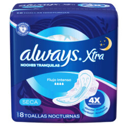 Toallitas Femeninas Always Xtra Nocturna Seca X 8 U