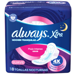 Toallitas Femeninas Always Xtra Nocturna Suave X 8 U