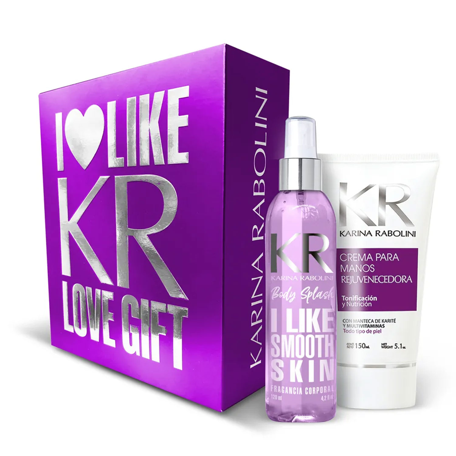 Set Body Splash + Crema Manos Karina Rabolini Violet Smooth Skin X 1 U