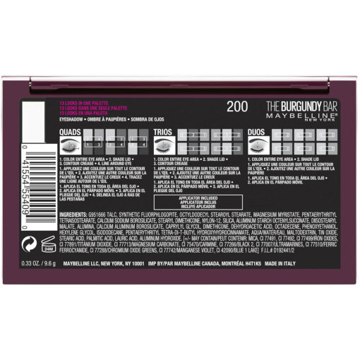 Paleta de Sombras Maybelline The Burgundy Bar - Imagen 3