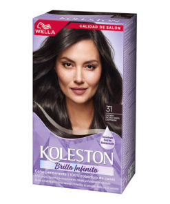 Tintura Permanente en Kit Koleston Brillo Infinito 31 Castaño Oscuro Cenizo Cautivador