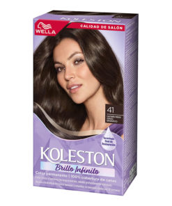 Tintura Permanente en Kit Koleston Brillo Infinito 41 Castaño Medio Cenizo Enigmático
