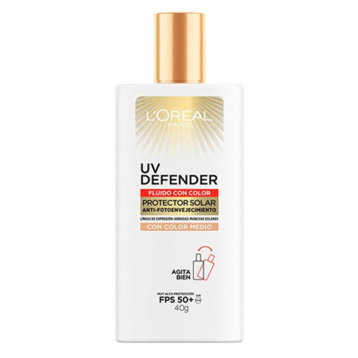 Protector Solar Facial L'Oreal París UV Defender Tono Medio FPS 50+ X 40 Gr