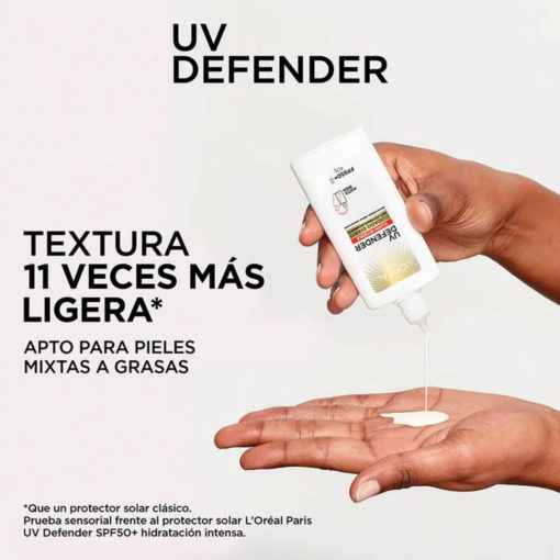 Protector Solar Facial L'Oreal París UV Defender Tono Medio FPS 50+ X 40 Gr - Imagen 4