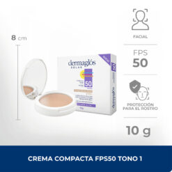 Alternative view of Protector Solar Facial Compacto Dermaglós FPS 50 Tono 1 X 10 Gr