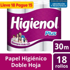 Alternative view of Papel Higiénico Higienol Plus Doble Hoja 30 M X 18 U