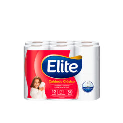 Papel Higiénico Elite Cuidado Clasico Hoja Simple 30 M X 12 U