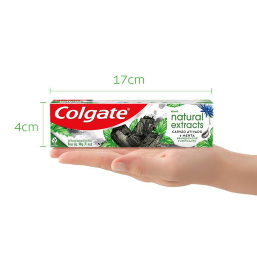 Crema Dental Colgate Natural Extracts Carbón Activado y Menta X 90 Gr - Imagen 3