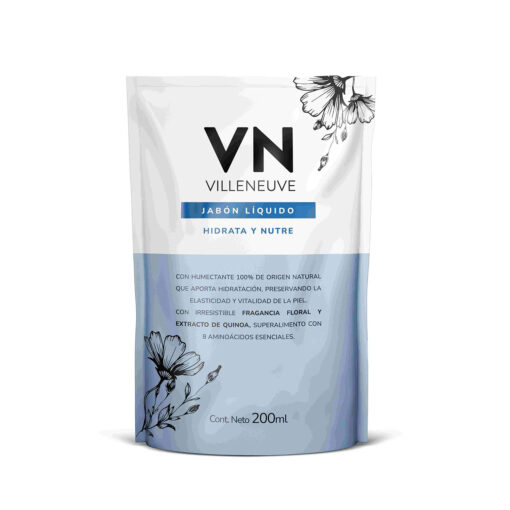 Jabon Liquido Repuesto Villeneuve Hidrata y Nutre X 200 Ml