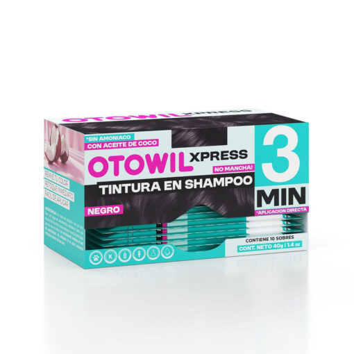 Tintura en Shampoo Otowil Xpress Negro X 40 Gr - Imagen 2