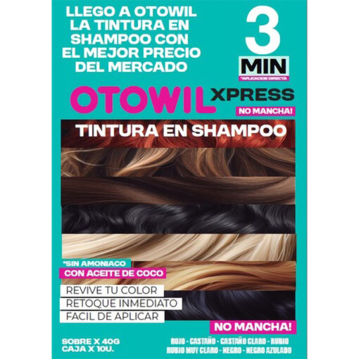 Tintura en Shampoo Otowil Xpress Rubio X 40 Gr - Imagen 3