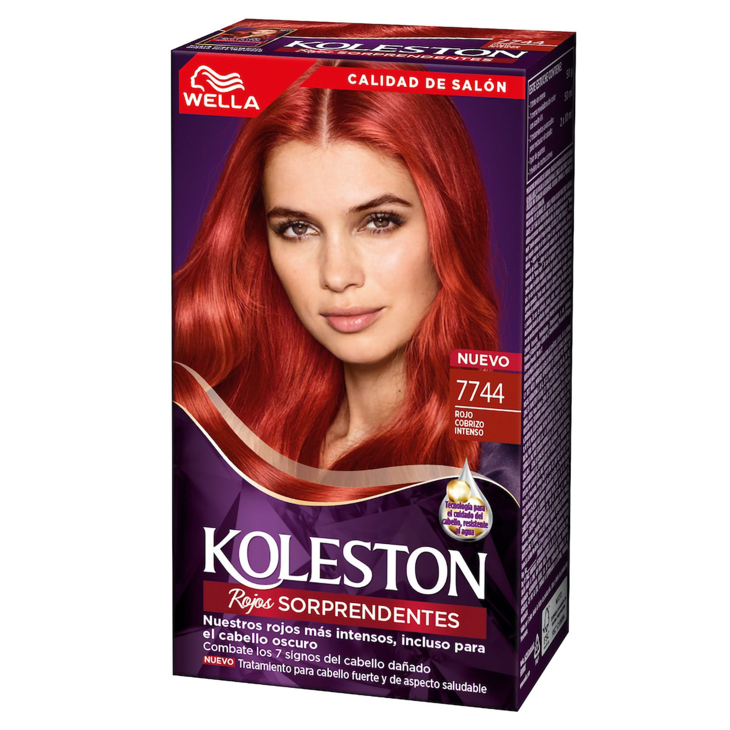 Kit de Tintura Koleston Rojos Sorprendentes 7744 Rojo Cobrizo Intenso X 1 U