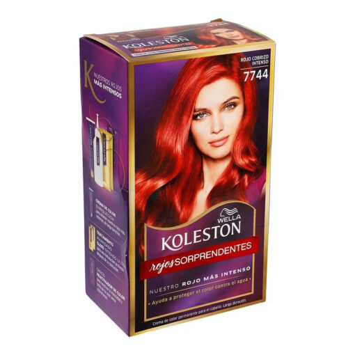 Kit de Tintura Koleston Rojos Sorprendentes 7744 Rojo Cobrizo Intenso - Imagen 4