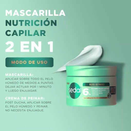 Mascarilla Capilar 2 en 1 Sedal  Rizos Definidos X 300 Gr - Imagen 3