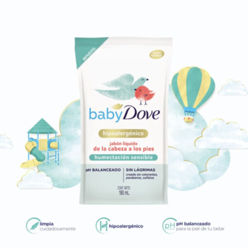 Jabón Líquido Repuesto Dove Baby Humectación Sensible X 180 Ml - Imagen 3