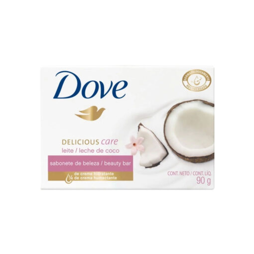 Jabón De Tocador Dove Delicious Care Leche De Coco X 90 Gr
