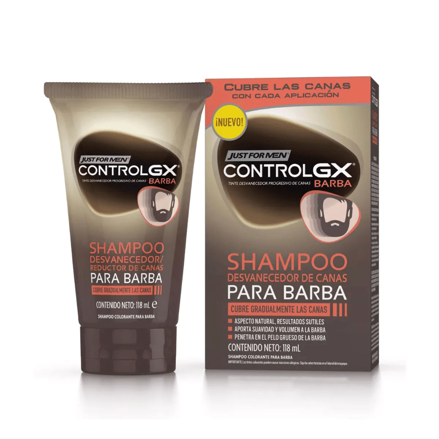Shampoo Desvanecedor De Canas Just For Men Barba X 118 Ml