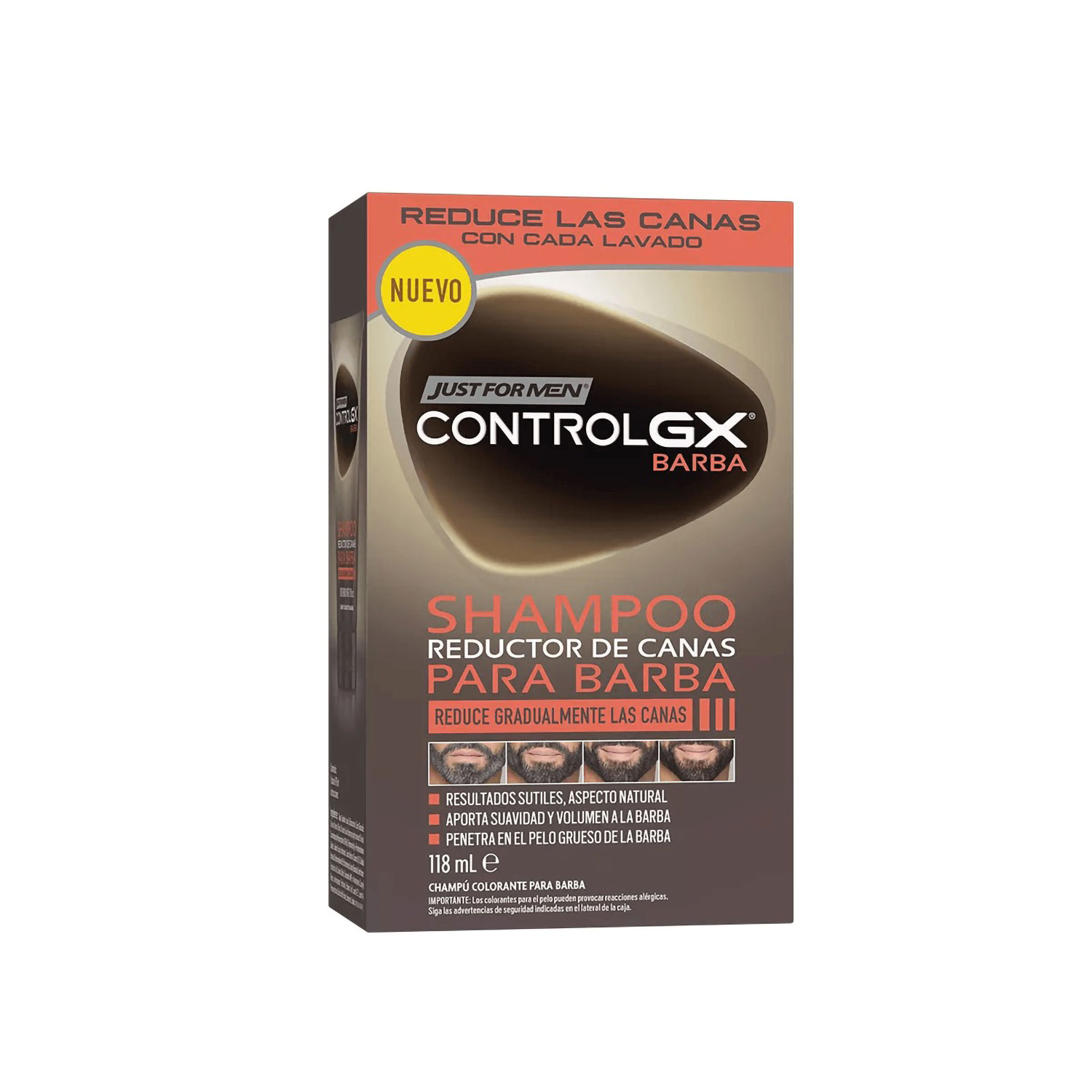 Shampoo Desvanecedor De Canas Just For Men Barba X 118 Ml - Imagen 2