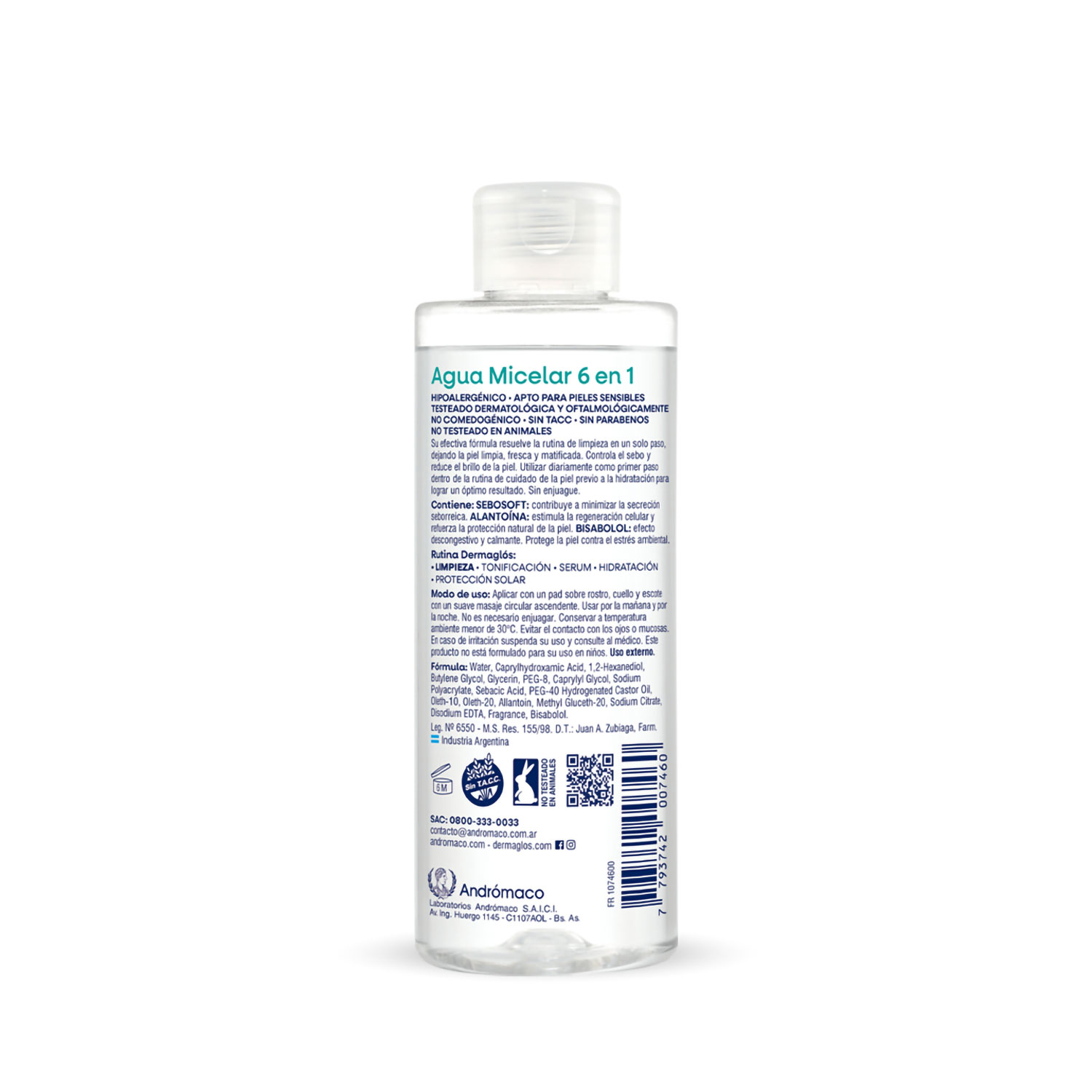 Agua Micelar Dermaglos Piel Mixta a Grasa X 200 Ml - Imagen 2