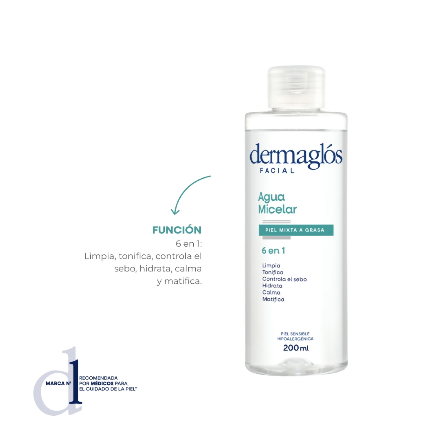 Agua Micelar Dermaglos Piel Mixta a Grasa X 200 Ml - Imagen 4