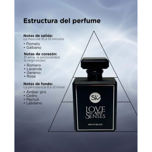 Perfume Love and Senses  Men in Black X 100 Ml - Imagen 2