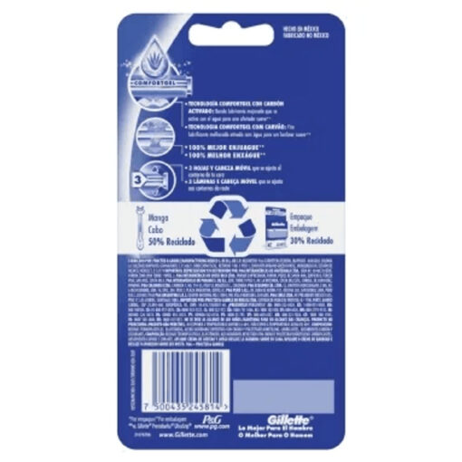 Máquinas de Afeitar Gillette Prestobarba 3 Carbono X 8 U - Imagen 2