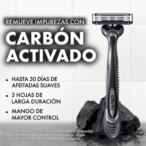 Máquinas de Afeitar Gillette Prestobarba 3 Carbono X 8 U - Imagen 3