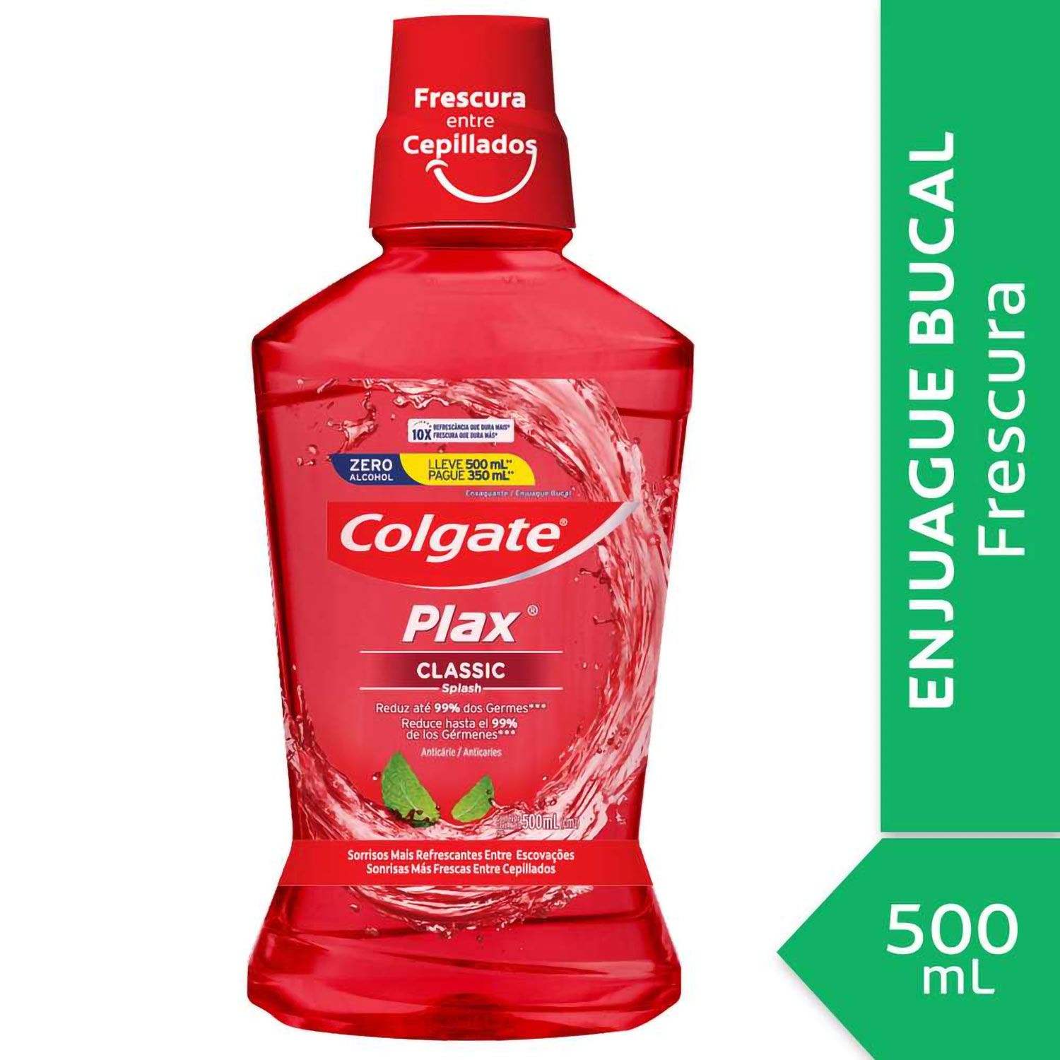 Enjuague Bucal Colgate Plax Classic Zero Alcohol X 500 Ml - Imagen 3