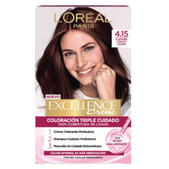 Tintura Permanente en Kit Loreal Paris Excellence 4.15 Castaño Cenizo Caoba X 1 U