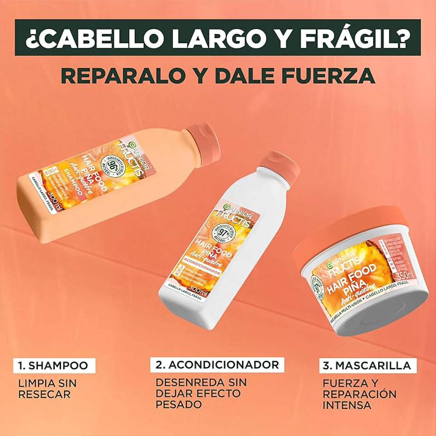 Acondicionador Fructis Hair Food Ananá X 300 Ml - Imagen 6