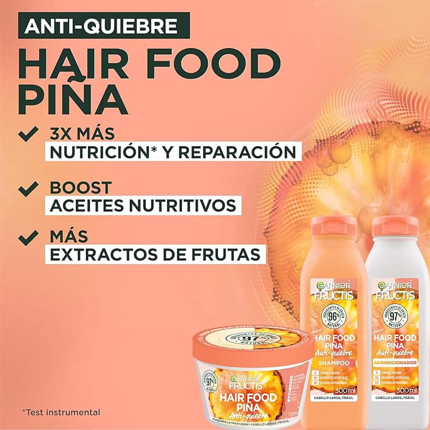 Acondicionador Fructis Hair Food Ananá X 300 Ml - Imagen 7