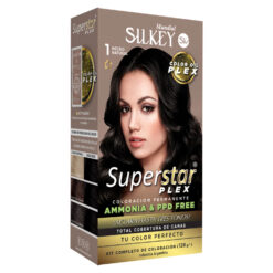 Tintura Permanente En Kit Silkey Superstar Plex 1 Negro Natural X 1 U