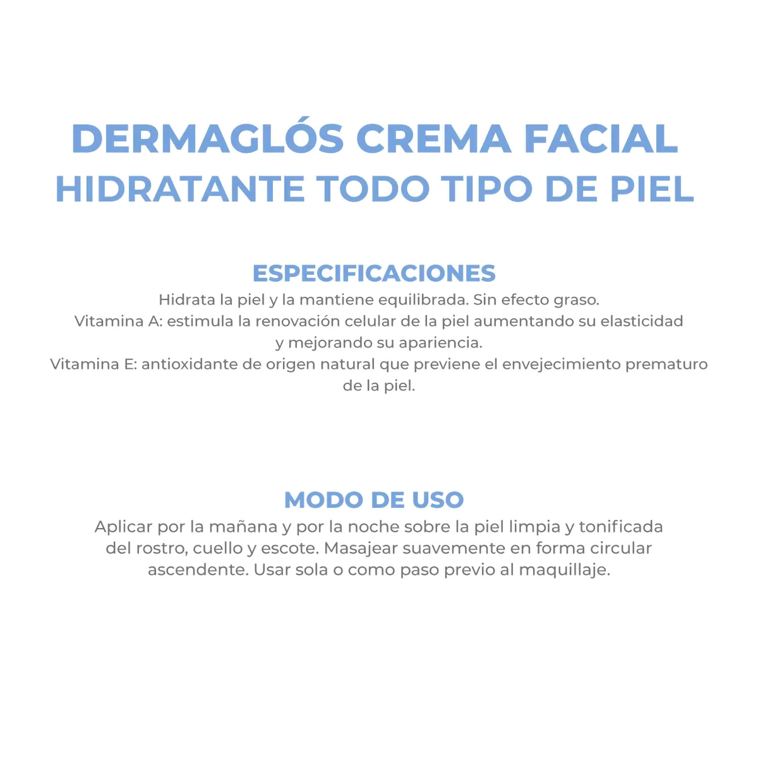 Crema Hidratante Dermaglos Facial Todo Tipo De Piel X 50 Gr - Imagen 4