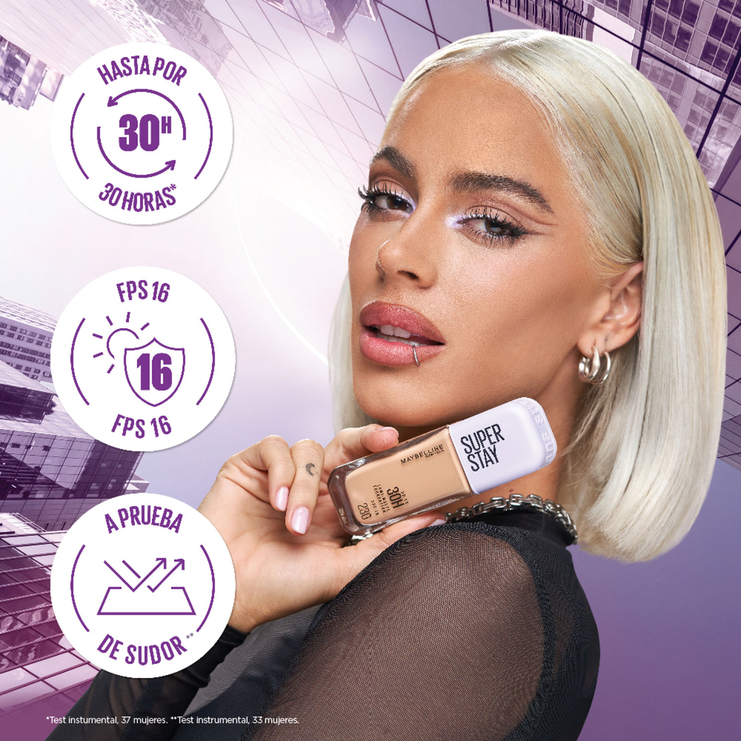 Base de maquilaje Líquida Maybelline Super Stay Lumi-Matte 330 FPS 16 X 35 Ml - Imagen 5