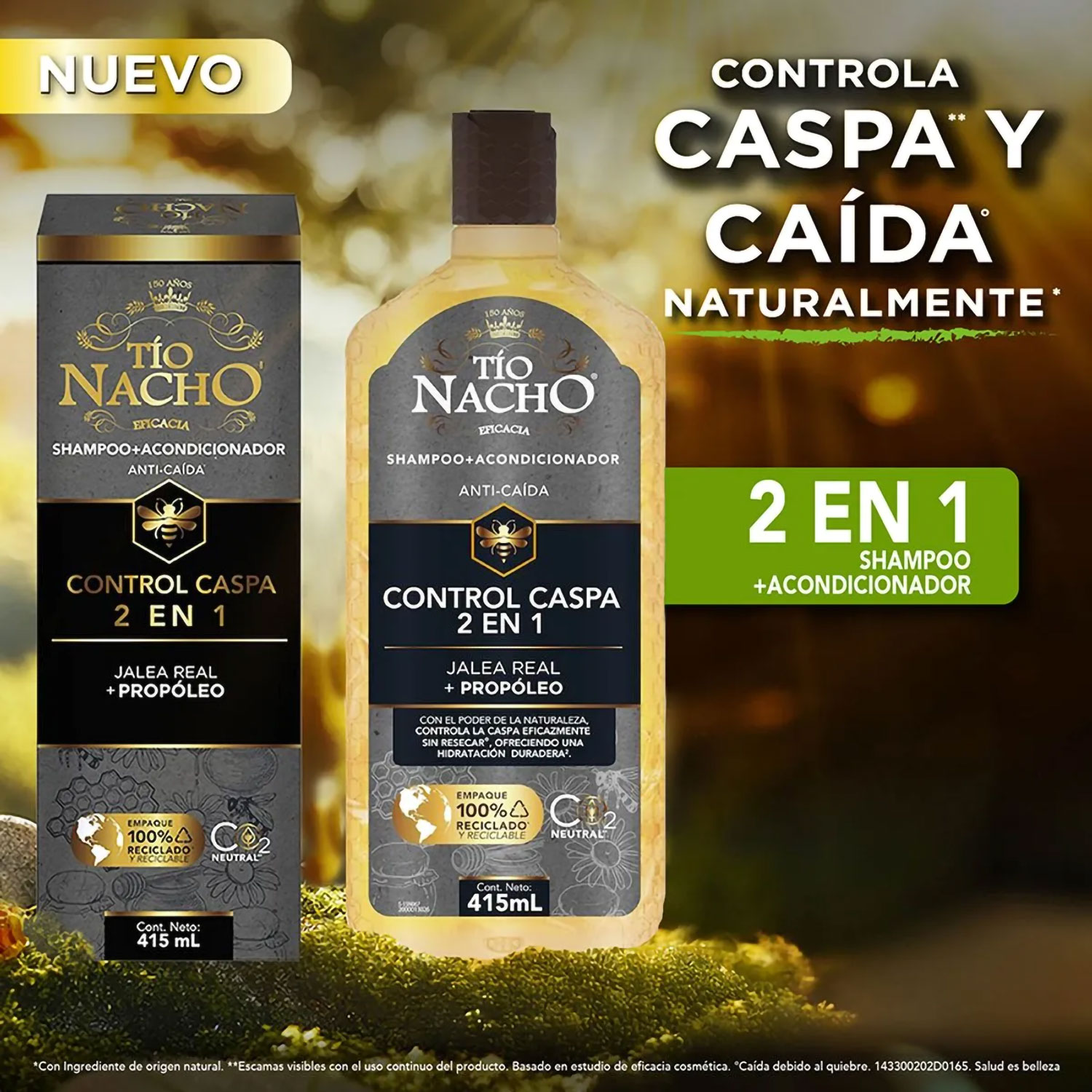 Shampoo Tio Nacho Control Caspa 2en1 X 415 Ml - Imagen 4